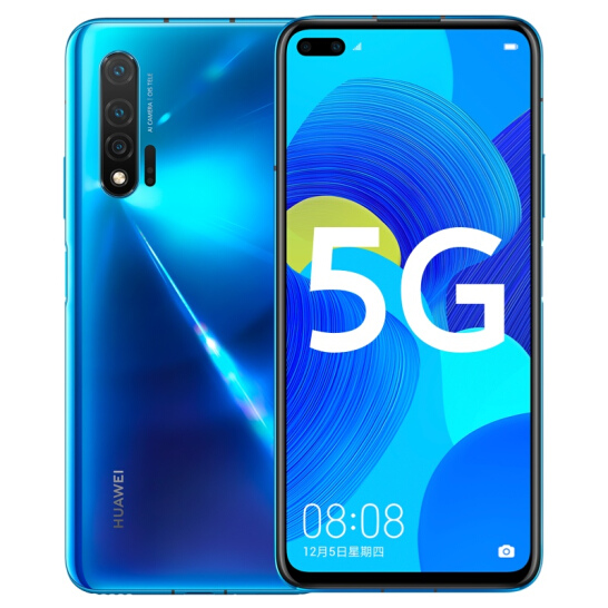 HUAWEI nova 6 5G 自拍 大不一样。105°前置广角双摄，超感光暗拍，麒麟990芯片。